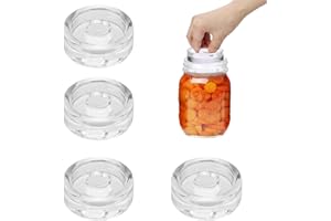 GVIVEJ 4 Pièces Poids de Fermentatio, Verre de Fermentation Poids Ø 7cm, Poids du Bocal de Cornichons, Poids en Verre pour la Fermentation à Ouverture Large, pour Bocaux Mason à Grande Ouverture, Style 1