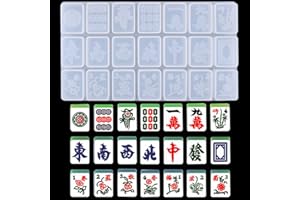 FineInno Domino Moule en Silicone pour Résine Tuiles de Mahjong Chinois Moules en Silicone Époxy Dominos avec 21 Cavités pour Domino Personnalisé DIY, 13 Orphans Mahjong
