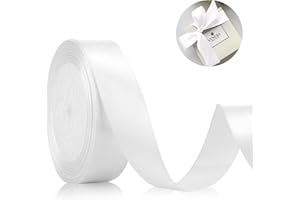 ‎LAEEYIN Geschenkband Satinband 22m, 20mm Breit Geschenkband, Weißes Schleifenband für Hochzeit, Bastelarbeiten und Geschenkverpackung Hochzeitsdekoration (Weiß)
