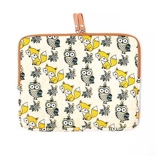 7,0 – 7,9 Zoll Apple iPad Mini 1 2 3 4 Schutzhülle – sehr hochwertige & edel verarbeitete Tablettasche / Tablethülle aus Canvas-Gewebe mit eingenähten Innenfutter und aufwendigen Designeraufdruck! Die Hülle eignet sich auch für Tablets anderer Hersteller bis 320 x 215 mm ( zirka 7,0“ bis 7,9“ )Muster 6 (pinke Augen Eule) - 4