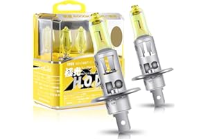 Sidaqi H1 100W Halogènes Phares Ampoule Jaune 2800K 12V Feux de Brouillard de Voiture DRL, 2 pièces