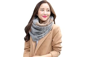 Tuopuda Donna Sciarpa Tubo Addensare Maglia Mescolano Colori Sciarpa Scialle Scaldacollo