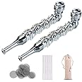 LIVBTS Creative Skull Tube Set of 2 Pieces, 10 Stainless Steel Filters, 10 Pipe Cleaners, 1 Pipe Pouch,Gifts for Friends and Father's Pocket Décor