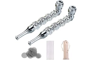 LIVBTS Creative Skull - Set di 2 pezzi, 10 filtri in acciaio inox, 10 detergenti per tubi, 1 sacchetto per tubi, regalo per amici e papà