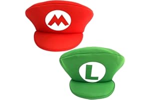 Miotlsy Mütze + Luigi Mütze rot und grün perfekt für Fasching, Halloween& Cosplay - Klassische Cappy Cap