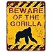 Produktbild HiSign Beware of The Gorilla Blechwand Zeichen Vintage Eisen Malerei Retro Kunst Warnung Metall Plaque Decor für Straße Cafe Bar Schlafsaal Cafeteria