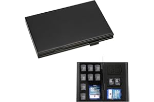 Ikadiya Porta Schede Memoria, Porta Sd 18 Slot Porta Schede, Compatta E Portatile, Memory Card Case [Nero]