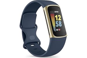 Mugust Armband Nur für Fitbit Charge 5/Fitbit Charge 6 Armband Damen Herren, Weiche Sport Ersatzarmbänder Kompatibel mit Fitbit Charge 5/Fitbit Charge 6 (Small, Marineblau)