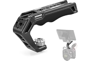 NEEWER Kameragriff mit 9,5 mm ARRI Locating Pins, komfortablem Silikongriff mit 6,35 mm und 9,5 mm Gewinden sowie 3 Cold Shoes, kompatibel mit SmallRig Kamerariggs und Kamerakäfigen, CA007