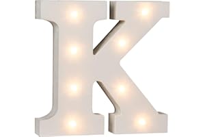 OUT OF THE BLUE OOTB podświetlana litera K z 8 diodami LED, drewno, 1 W, biała