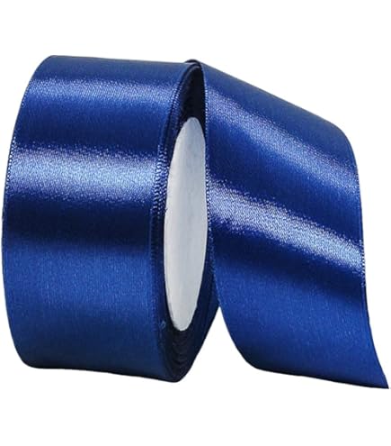 Winbest Cinta De Regalo Azul, 66 M De Ancho, 20 Mm, Cinta De Raso Azul Marino Para Decoración, Presente, Vestido, Boda Y Cumpleaños