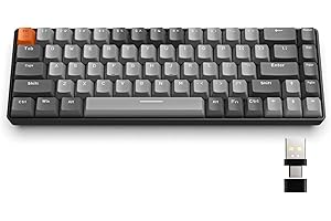YINDIAO K68 Tastiera da Gioco Meccanica Wireless al 60%,68 Tasti Mini Tastiera Compatta Bluetooth 5.0/2.4Ghz con Ricevitore Dual Mode,Sostituibile a Caldo,Interruttore Rosso,per PC,MAC(Grigio Chiaro)
