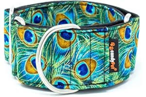 candyPet Martingale Dog Collar, Peacock, Cotton, Special Width: Width 5 cm (30-45cm Neck)