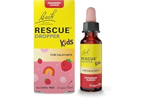 Rescue Remedy Kids Dropper 10 ml (Erdbeere) Komfort & Beruhigung, natürliche emotionale Wellness-Tagesunterstützung, Blütenessenz, vegane Formel, Reisen, Bach zur Schule, Prüfungen, alkoholfrei
