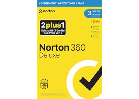 Norton 360 Deluxe 2025 2+1 | 3 enheter | 1 år | aktiveringskod i… - Amazon Deal & Rabatt