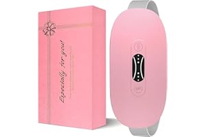 ‎KISSLEAF Perioden Wärmegürtel, Wärmegürtel Periode, Menstruations Wärmegürtel Heizgürtel,USB Wiederaufladbar Heizkissen Kabellos, 3-Wärmestufen und 3-Vibrations-Massage-Modi(Pink)