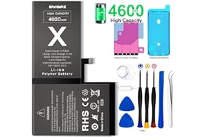 EFaith Akku für iPhone X 4600mAh Ersatzakku Hohe Kapazität 0 Zyklen mit Professionelle Reparatur-Werkzeugsets und Kleber für Modell A1865, A1901, A1920 (für iPhone X)