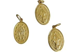 DE BUSSY 3 Medallas Virgen de la Milagrosa Metal baño Oro. Tamaño: 21mm