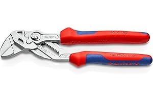Knipex Pliers Wrench pliers and a wrench in a single tool chrome-plated, with multi-component grips 180 mm 86 05 180