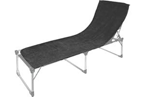 Premiumshop321 Schonbezug für Sonnenliege Gartenliege 70x200 Twin-Star 95° waschbar (Schiefer)