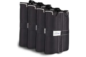 Goutime 18kg Zelt Gewichte Sandsäcke Beschwerer Standfuss Für Pavillon,4er Set Schwarz Tragfähige Sandsäcke für Zelte,Gewichte für pavillon,zeltgewicht