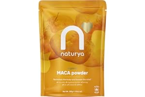 Naturya | Peruvian Organic Raw Maca Powder 300g | Certified Organic, Vegan & Kosher Superfoods | Packed with Vit B2, Iron & Fibre