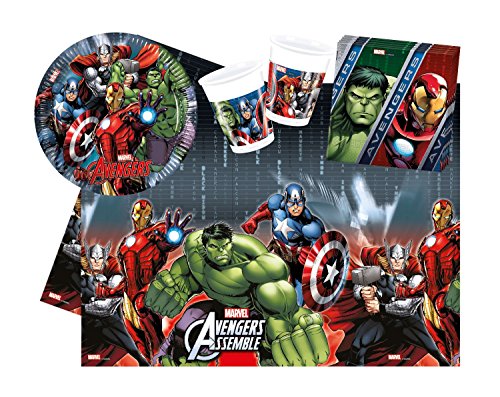 Procos 10110953B - Party Marvel Avengers Power Set 1, Größe S, 37 teilig