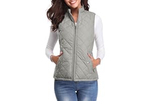 fuinloth Damen Weste, Herbst Leichte Steppweste Westen Ärmellos Jacke Kurz Vest Gilet