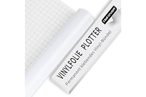 IModeur Vinile adesivo Bianco - Vinile plotter adesiva lucida da 10 piedi (30,5 x 305 cm), Pellicola adesiva per Cricut, Silhouette e tutte le macchine da taglio, Vinili Bianco per tazze, finestre