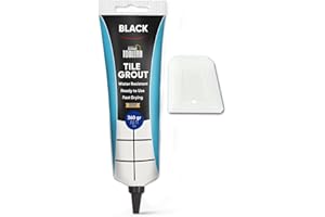 TOOLERA Grout Reviver Kit with 360 gr Black Grout Paste & Spatula, Fast Drying Grout Repair, Waterproof Grout for Shower Bathroom Kitchen, Grout Cleaner (360 gr) (Black)