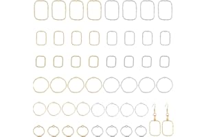 CHGCRAFT 48 Pz 12 Stili Castone Aperto Indietro Ciondolo in Lega Aperta Retro Lunetta Pendente Geometrico Telaio Cavo Ciondolo Rettangolare per Fai Da Te Resina UV Epossidica