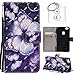 Produktbild für Huawei P10 Lite (5,2 Zoll) Hülle, Retro 3D Muster PU Leder Hülle Wallet Case Folio Schutzhülle in mit Standfunktion Karteneinschub und Etui Flip Case Schutzhüllen +Schlüsselanhänger (P) (4)