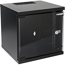 HMF 65707-02 netwerkkast, serverkast 19 inch, 7 U, diepte 400 mm, glazen deur, zwart