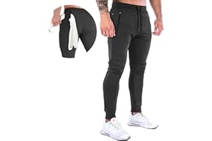 MakingDa Slim Fit Joggers Men Tracksuit Bottoms Gym Trousers Sweatpants with Zip Pockets Training Pants