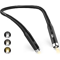 JOPHEK Lampe de Lecture Rechargeable - 3 Couleurs & 6 Niveaux de Luminosité pour Lire au Lit (Grey