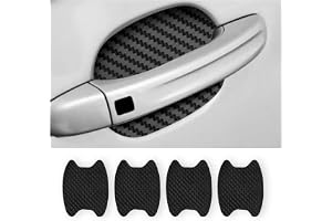 Blilo 4PCS Carbon Fiber Anti-Scratches Door Handle Sticker, Universal Auto Cup Protector, Non-Marking Protective Film for Most Car Handles (Black)