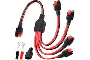 Xiatiaosann for Anderson Y Splitter Cable Connector 1 to 4 45A Solar Panel Extension Cable Charging Adapter for GZ Jackery Power Pole Port RV Solar Generator Power Station