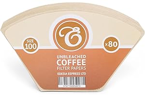 80 Size 100 Coffee Filter Paper Cones, Unbleached for Melitta Aromaboy by EDESIA ESPRESS