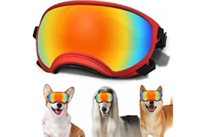 NICERINC PET Dog Sunglasses, Dog Goggles with Adjustable Strap, UV Protection, Windproof, Suitable for Small Medium-Dogs, Dogs Eyes Protection