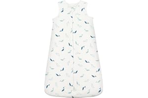 ZIGJOY Baby Sleeping Bag, 100% Cotton Sleep Sack 1.5 TOG Toddler Wearable Blanket with 2-Way Zipper for All Seasons, Dolphin, L(12-18 Months)