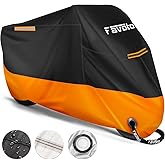 Favoto Funda para Moto Cubierta de Moto 210D Impermeable Protectora con Banda Reflectante a Prueba de Sol Lluvia Polvo Viento