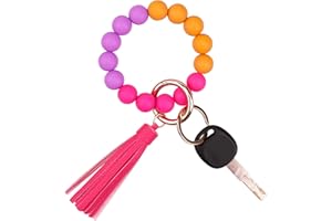 AOKSUNOVA Schlüsselanhänger Auto Frauen Schlüsselanhänger Armband Autoschlüsselanhänger mit Perlen Quaste Geschenke für Frauen