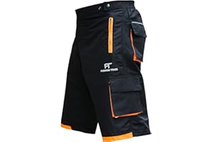 FT FASHION TRACK Fashion Track MTB Shorts - Inner Padded, Baggy, Breathable Mens Mountain Bike Shorts - 6 Pockets Cycle Shorts for Cycling, Running, Hiking and Outdoor Lifestyle