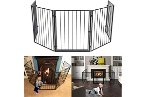 UISEBRT Kaminskyddsgaller metall, 5 stycken barnskyddsgaller, svart, avstängningsgaller, skyddsgaller för barn, dörrskydd, le
