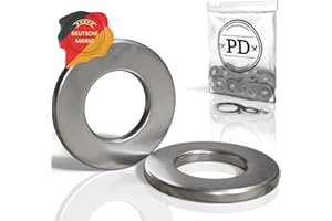 PD® Unterlegscheiben M10 (DIN 125 Form A/ISO 7089) | Hochwertige A2 V2A Edelstahl Beilagscheiben | Rostfreie Edelstahlscheiben flach mit kleinem Außendurchmesser | 50 Stück