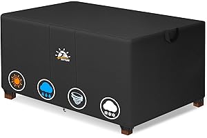 Zettum Abdeckung für Gartenmöbel 91 x 55 x 45 cm, Gartentisch Abdeckung 600D Oxford PU Möbbelsets Abdeckhaube, Wasserdichtes & Heavy Duty Rechteck Schutzhülle für Loungemöbel, Terrassenmöbel