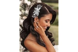 Vakkery Pearl Wedding Hair Comb Silver Crystal Hair Slides Headpieces Butterfly Bridal Hair Accessories for Women and Girls