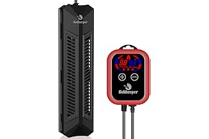 fishkeeper Aquarium Heizung, 1000W Einstellbarer Temperatur Heizstab Aquarium mit LCD Display und Übertemperaturschutz, Intelligente Inverter-Temperaturregelung für 400L-1000L Salzwasser Süßwasser