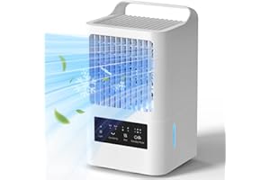 OMISOON Condizionatore Portatile, 800 ml Raffreddatore d'aria, Mini Condizionatore Portatile 4-in-1 con 3 Velocità, 120° Oscillazione, 2 Funzioni di Nebbia, Maniglia, Camera da letto, l'ufficio