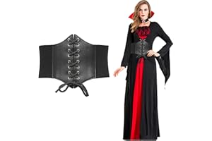 Roontin Corsé con cordones para mujer, cinturón elástico de cintura ancha para fiesta de Halloween